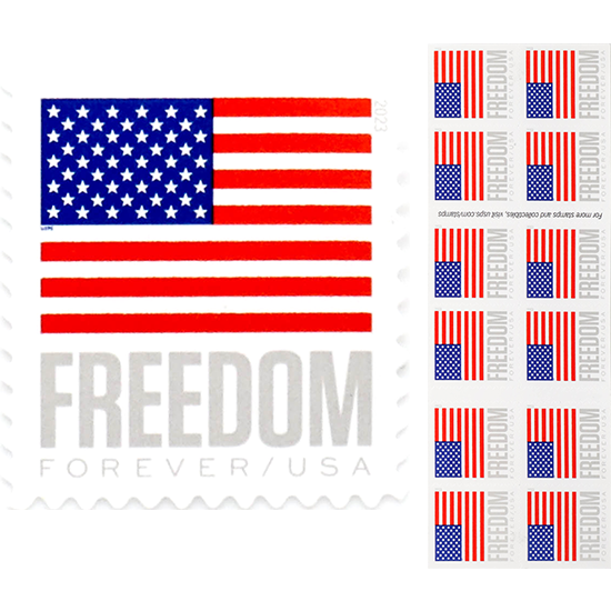 (100) 2023 Forever Stamps US Flag First Class Postage Stamps 5 Booklets of 20