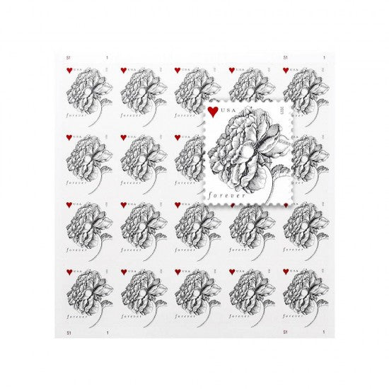 (100) 2015 VINTAGE ROSE WEDDING FOREVER POSTAGE STAMPS - 5 SHEETS OF 20