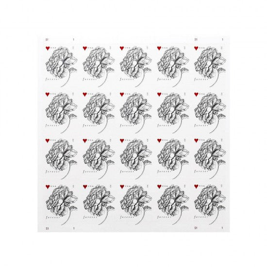 (100) 2015 VINTAGE ROSE WEDDING FOREVER POSTAGE STAMPS - 5 SHEETS OF 20