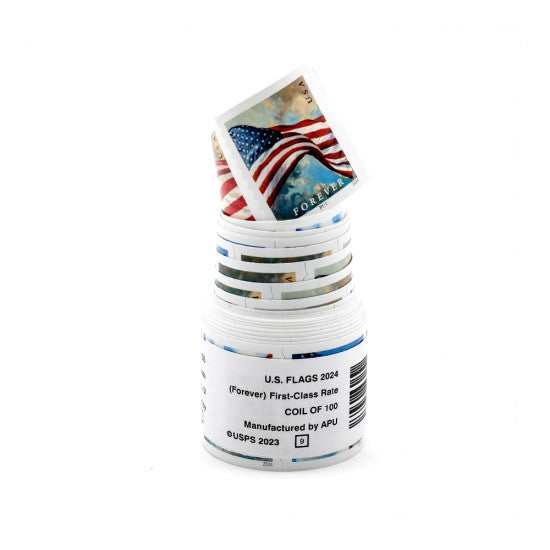 2024 Forever Stamps US Flag First Class Postage Stamps Coil of 100 PCS/Roll