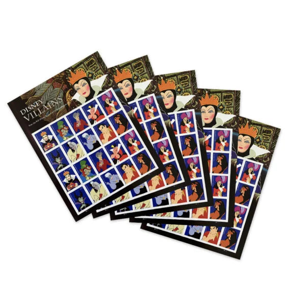 (100) 2017 DISNEY VILLIANS FOREVER STAMPS FIRST CLASS - 5 BOOKS IF 20